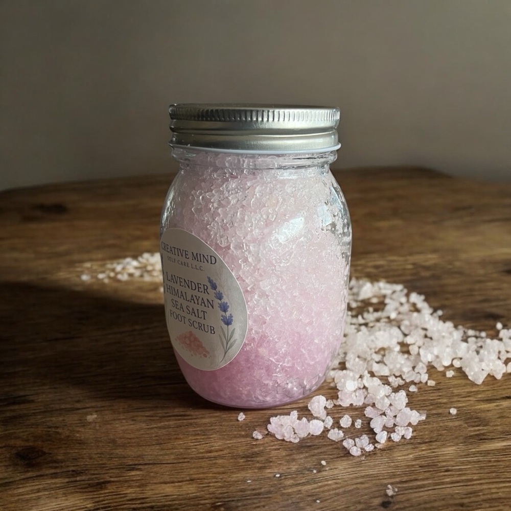 Handcrafted Lavender Himalayan sea salt foot scrub